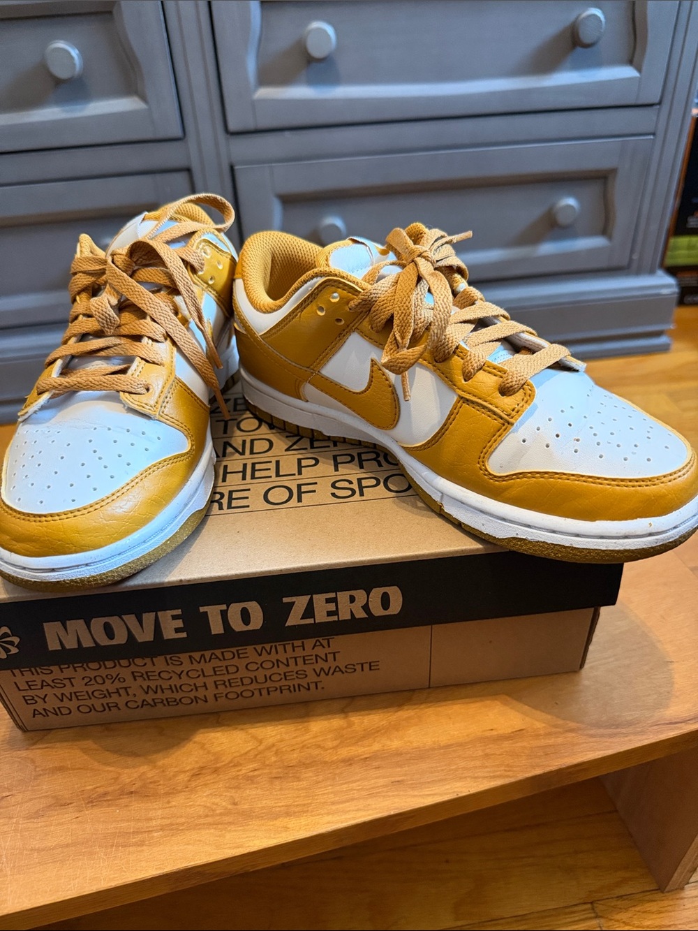 Nike Dunk Low Yellow & White Leather Sneakers